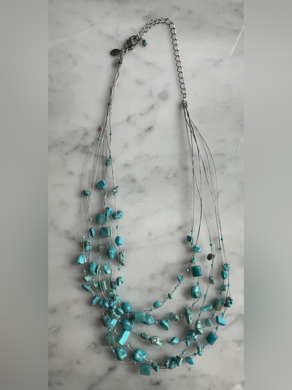 Chico's Multi-Strand Turquoise Bead Necklace